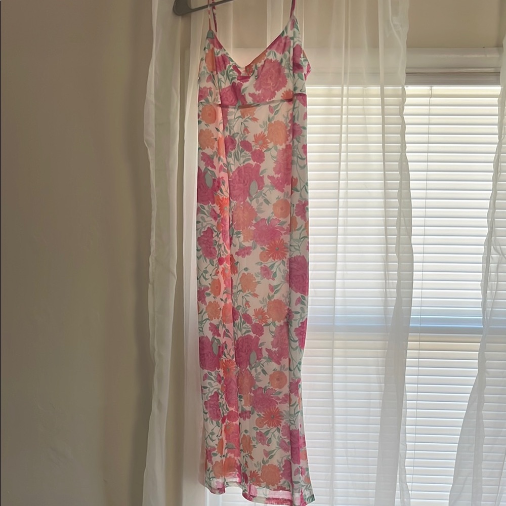 NWT Floral Maxi Dress with Spaghetti Straps